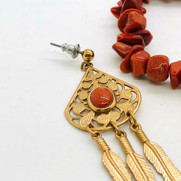 Vintage Sandstone Earrings & Bracelet - Picture 10 of 12